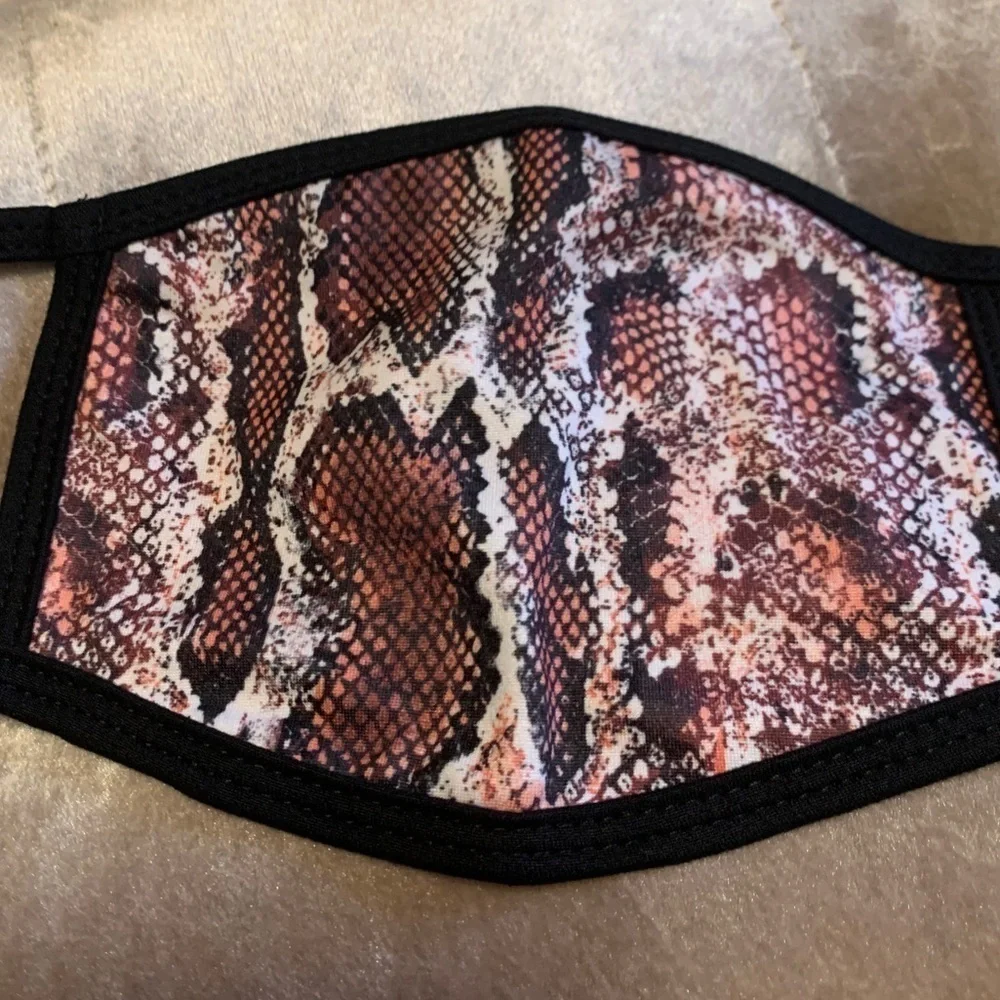 Soft 2 ply face mask, snakeskin design, new